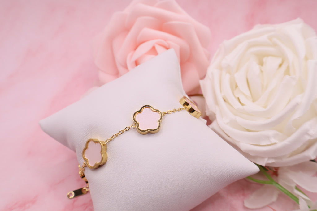 Pulseras de trebol de 5 hojas en acero inoxidable