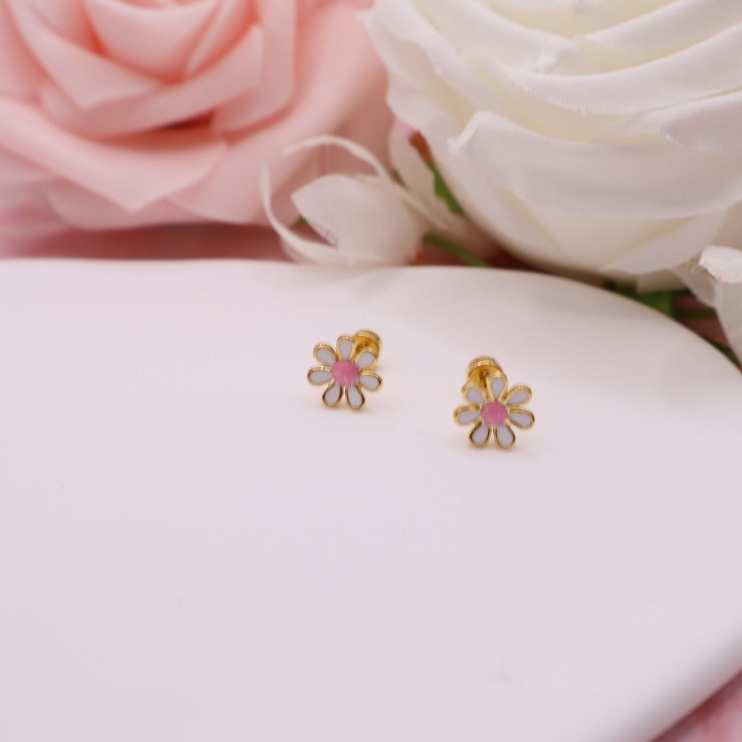 Pendientes con cierre de rosca (broqueles) en acero inoxidable.