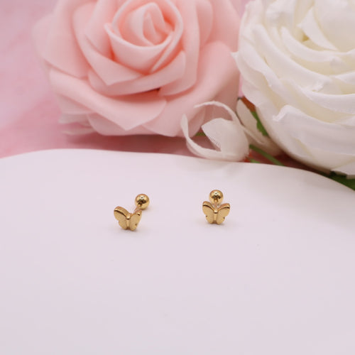 Pendientes con cierre de rosca (broqueles) en acero inoxidable.