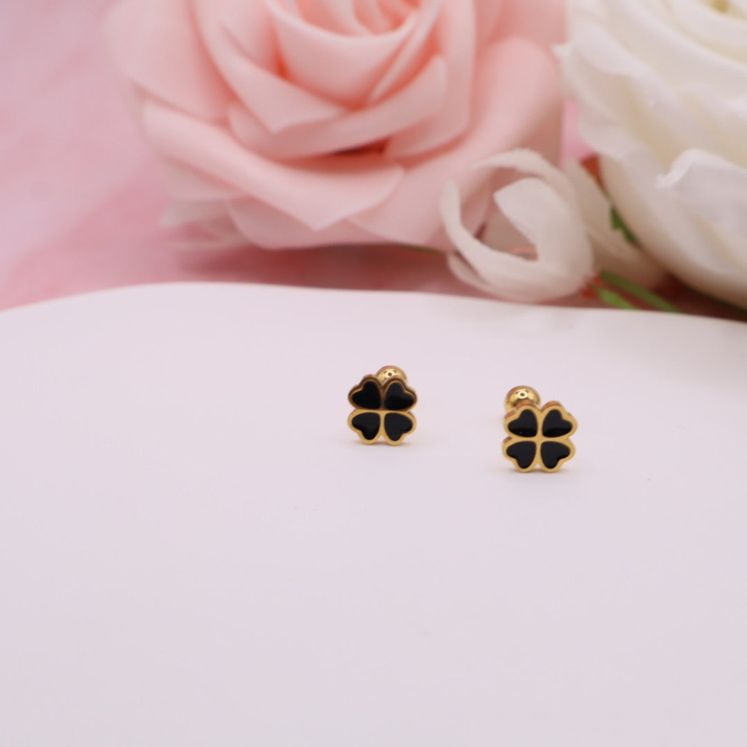 Pendientes con cierre de rosca (broqueles) en acero inoxidable.