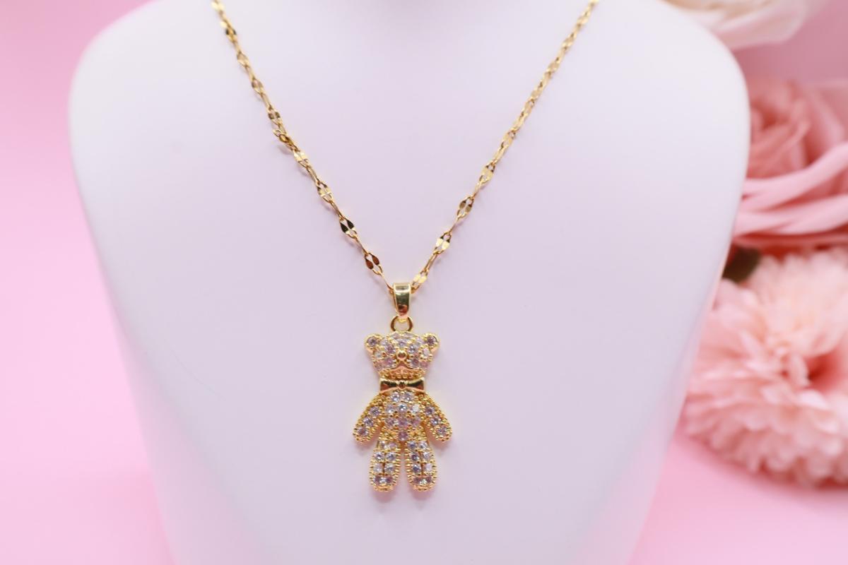 Collares Cute de Ositos en Acero Inoxidable