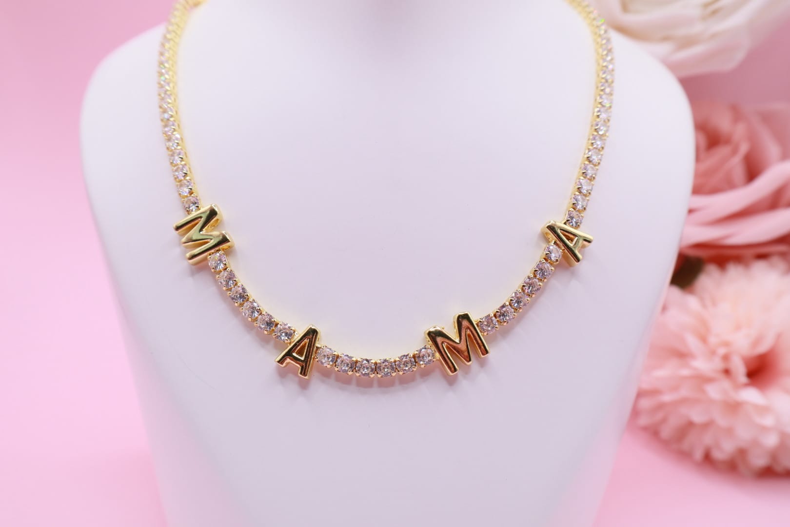 Gargantilla Brillante en Oro Laminado 18K con Zirconias brillantes